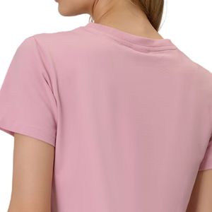 Camiseta Lisa de Corte Regular para Mujer, Mezcla de Algodón Premium, Cuello Redondo Informal, Cómoda para Uso Diario, Trabajo, Viajes y Ocio - Product Image 4