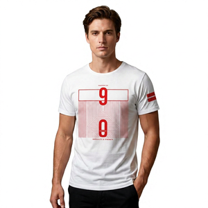 Men's <b>White</b> Geometric Print T-Shirt Short Sleeve O-Neck Regular Fit 100% Cotton Casual Breathable Jersey Fabric <b>tEE</b> sHIRT - Product Image 6