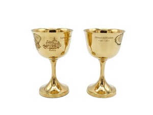 Luxury Handcrafted Stainless Steel <b>Goblet</b> - Vintage Style PVD Gold Chalice for Wedding & Communion - Product Image 1