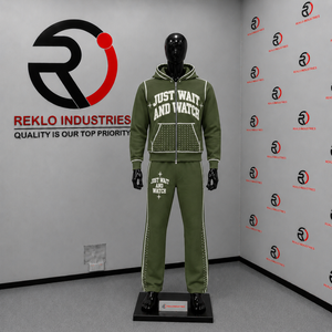 Conjunto Deportivo Personalizado Olive Tracksuit para Hombre, Sudadera con Capucha y Cremallera Completa, Pantalones Jogger, Ropa Deportiva Casual de Dos Piezas - Product Image 3