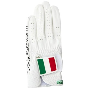 Guantes de Golf Transpirables de Piel de Cabretta Blanca con Diseño de la Bandera Italiana Dibujado a Mano, para Mano Derecha, Cierre de Gancho y Bucle Antideslizante, Unisex - Product Image 3