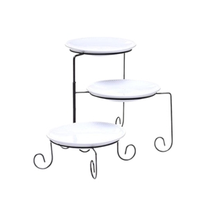 Support à gâteaux à 3 niveaux en fer forgé, présentoir à desserts à étages pour fêtes, buffets, fruits et cupcakes – Prix usine - Product Image 1