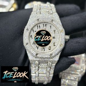 ICE LOOK นาฬิกาสแตนเลสสตีลสุดหรู 40 มม. ตัวเรือนทรงกลม ระบบควอตซ์แบบแอนะล็อก หน้าปัดเรืองแสง ตัวล็อคแบบพับได้ สำหรับทุกเพศ - Product Image 5