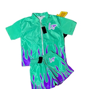 Conjunto de Camiseta y Pantalones Cortos para Hombre, Conjunto de Chaqueta Cortavientos y Pantalones Cortos de Dos Piezas, Chándal de Nailon Personalizado con Logotipo - Product Image 1