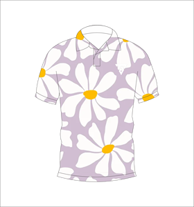 เสื้อโปโลพิมพ์ลายดอกเดซี่ลาเวนเดอร์สำหรับผู้ชายแขนสั้นลำลองแฟชั่นฤดูร้อนเสื้อโปโลกอล์ฟ - Product Image 4