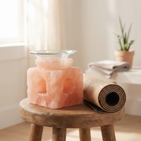 Diffuseur d'huiles essentielles en cube de sel naturel, sel de l'Himalaya, aromathérapie, décoration pour la maison, la chambre, le bureau, le spa