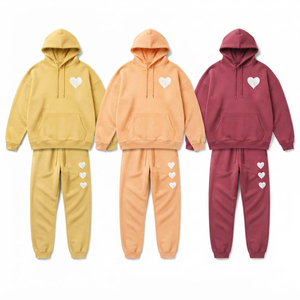 Conjunto de Sudadera con Capucha y Pantalones Deportivos de Felpa de Algodón para Mujer, Personalizado, Hombros Caídos, Estilo Oversize, Fabricante de Ropa OEM ODM - Product Image 4
