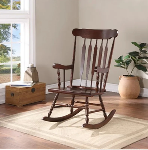Fauteuil à bascule en bois détaillé avec un design décoratif de base en forme de roue à rayons, disponible à prix de gros. - Product Image 5