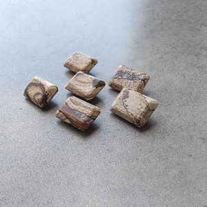 Pierre précieuse naturelle en jaspe biscuit, taille facetée, forme rectangulaire, calibrée, vente en gros - Product Image 4