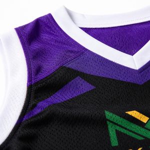 Ensemble d'uniformes de basketball personnalisés pour hommes, motif chevron, maillot et short en mesh sublimé, tenue de sport d'équipe, équipement de jeu, vente OEM professionnelle - Product Image 6
