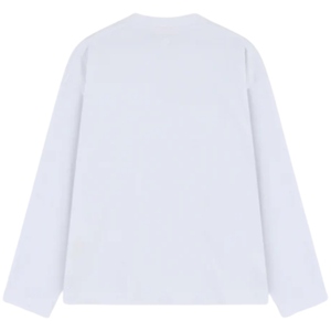 <b>Men</b> Washed <b>White</b> <b>Long</b> <b>Sleeve</b> T <b>Shirt</b> Crew Neck Cotton Casual Streetwear Fashion Top Soft Vintage Finish - Product Image 2