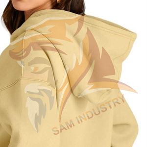 Premium Heavyweight Oversized 100% Cotton Embroidered Hoodie Custom Logo <b>Drop</b> Shoulder Streetwear Hoodies - Product Image 2