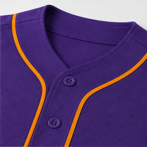 Camiseta de Béisbol Estampada con Ribete Naranja, Nombre y Número Personalizados, Logotipo Frontal, Manga Corta para Hombre, Absorbe la Humedad, 100% Poliéster, Deportiva - Product Image 3