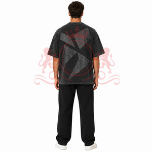 T-shirt décontracté durable effet délavé avec épaules tombantes, coutures de qualité supérieure et coton doux pour un style au quotidien - Product Image 2