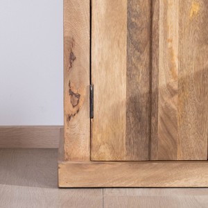 Vandana Crystal Layer 180cm mango wood <b>sideboard</b> with central glass door Presolino - Product Image 4