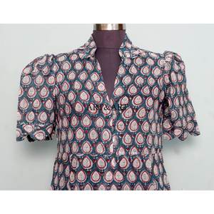 Robe décontractée en coton doux de qualité supérieure pour femme, longueur midi, design occidental, écologique, idéale pour l'été - Product Image 2