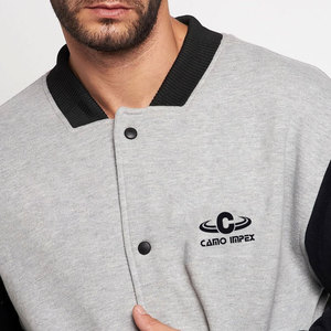 Heavyweight Fleece Winter <b>Jacket</b> With Ribbed Hem <b>Men</b> Letterman <b>Jacket</b> For Smart Casual Outfits - Product Image 6