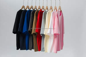 Factory direct loose solid colour big size T shirt can <b>be</b> customized short-sleeved knitted formal style latest T-shirt - Product Image 5