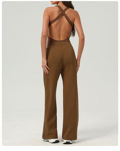 Leggings de yoga para mujer, holgados, con cintura elástica, corte recto, con bolsillos, para entrenamiento de baile y ropa de descanso, pantalones casuales largos hasta el suelo - Product Image 3