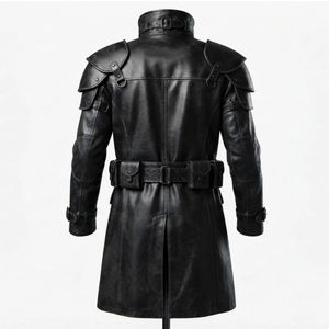 Abrigo de Cuero Genuino de Piel de Oveja para Hombre, Negro, Impermeable y Transpirable - Product Image 6