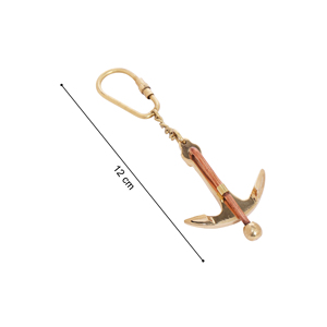 Llavero de latón artesanal Shubham - Llaveros náuticos marinos coleccionables, llavero con ancla, pequeño - Product Image 4