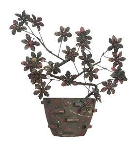 Pot de fleurs mural/de table en métal moderne fait à la main, écologique, couleur naturelle, décoration de salon, décoration de la maison - Product Image 5