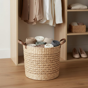 Wholesale Eco-Friendly Water Hyacinth Handwoven Storage Basket Multifunctional for Home Organization - Product Image 4