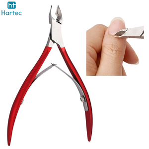Ergonomic Red Handle Cuticle <b>Trimmer</b> High Precision Nail Dead Skin Remover Sharp Steel Nail Clippers For Wholesale Rate - Product Image 4