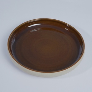 Plato Pequeño de Cerámica Color Crema Marrón, para Sushi, Aperitivos, Postres, Restaurante, Hotel, Cafetería, Vajilla HORECA, Diseño Japandi - Product Image 2