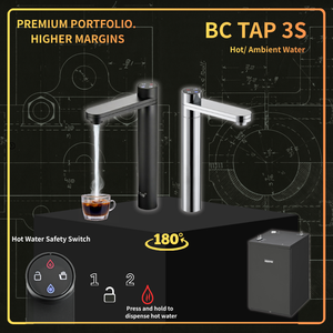 Dispensador de Agua AQUATEK BC TAP 3S Premium de 750W, Bajo Fregadero, Acero Inoxidable 316L, Agua Caliente y a Temperatura Ambiente, Eléctrico, para Hotel y Hogar - Product Image 1