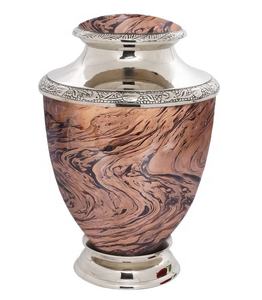 Urna conmemorativa de alta calidad grabada moderna y alternativa Urna de trofeo de creación de Metal rezando para humanos con urna de acabados elegantes - Product Image 1