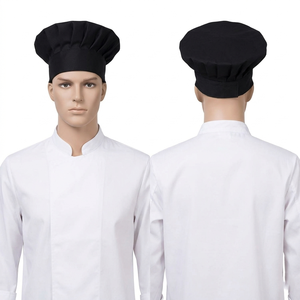 Premium 200 GSM Cotton Poly White Chef Cap Tall Panel Design Custom Embroidery Printed Logo <b>Kitchen</b> Hat - Product Image 2