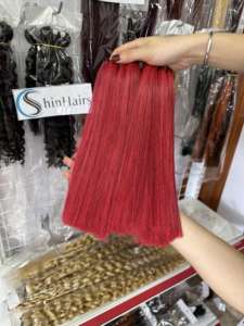 2024 Tendance Chaude Court Rouge Bob Perruque avec Transparent HD Lace Front Fermeture Bonestraight Vietnamien Cheveux Humains Lace Frontal - Product Image 2