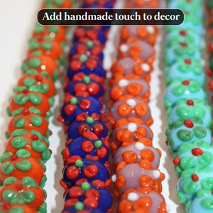 EXCEL EXPORTS Perles en verre soufflé artistique multicolores, taille 16 mm, brin de 8 pouces, forme Rondelle |   Fournitures pour la fabrication artisanale - Product Image 2