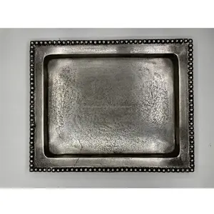 Aluminium Metal Tray Decorative Rough Nickel Vanity tray Platters Serving Tray Handicrafts