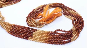 Cuentas facetadas de granate Hessonita natural en forma de rondel de 3 mm, cuentas de piedra preciosa de granate con tonalidades, hilo de 13 pulgadas para fabricación de joyas al por mayor - Product Image 2