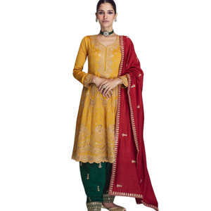 Salwar/Shalwar Kameez de red con bordado y adornos de mariposas para bodas y fiestas, ropa de mujer, precio al por mayor - Product Image 1