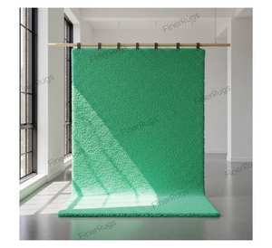 พรมปูพื้นห้องนั่งเล่น พรมขนสัตว์ทำมือ พรมปูพื้นสั่งทำ พรมเนื้อแน่นแบบมีลวดลาย พรมสีเขียวมินิมอล พรมทอมือลายป่า - Product Image 3