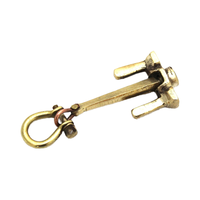 Porte-clés Ancre Vintage en Laiton Massif Premium, Design Nautique Personnalisé, Mignon, Durable, Tendance, Étanche, Léger, Jaune