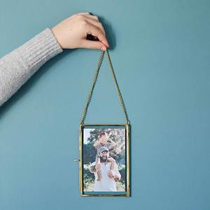Home Decor Glass & Metal Hanging Photo <b>Frame</b> for <b>Wall</b> Decoration, with 2 Sides Glass Customized Decorative Picture <b>Frames</b> - Product Image 1