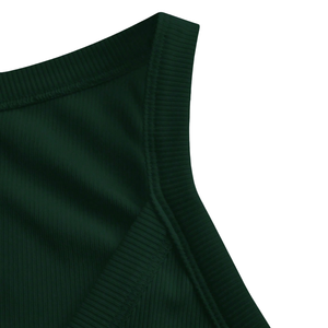 Camiseta sin mangas Modu para mujer, con cuello en V, acanalada, ajustada, elástica, suave, transpirable, informal, de verano, para el día a día, estilo vintage. - Product Image 4