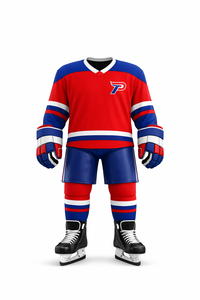 Maillot de hockey sur glace personnalisé pour homme, col en V, manches longues, évacuation de l'humidité, 100 % polyester, impression par sublimation, vêtements de sport d'hiver - Product Image 1