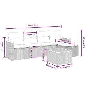 Set Divano da Giardino Bianco Crema e Nero - Product Image 4