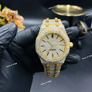 Reloj de Diamantes Cultivados en Laboratorio para Hombre, Acero Inoxidable, Estilo Hip Hop de Lujo, Completamente Adornado con Diamantes, para Uso Diario - Product Image 1