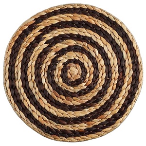 Jacinto de agua Ecológico Bohemio Minimalista Redondo Tejido a mano Manteles individuales y posavasos Embalaje de cartón Tamaño y color personalizables - Product Image 3