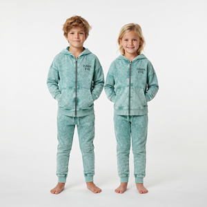 Fabricante de Conjuntos Deportivos de Sudadera con Capucha y Pantalones Jogger para Niños, Unisex, de Algodón Lavado al Ácido, de Alta Calidad, con Hombros Caídos y Cierre Completo - Product Image 2
