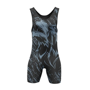 High Quality Polyester/Cotton Breathable Knitted Casual Customizable Professional <b>Weightlifting</b> Uniforms Men Wrestling <b>Singlets</b> - Product Image 2