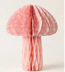 Honeycomb Paper Mushroom Hanging Ornament Embroidered UV Beaded Details Reusable Paperboard <b>Tree</b> Decoration Easter Birthday - Product Image 3
