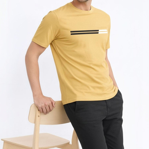 เสื้อยืดคอกลมแขนยาวทรงโอเวอร์ไซส์ผ้าฝ้ายถัก 100% สีเหลือง พิมพ์โลโก้ตามสั่งสำหรับผู้ชาย สไตล์สตรีทแวร์พรีเมียมลำลอง - Product Image 4