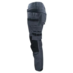 Pantalon de travail gris noir avec poches à outils, pantalon cargo industriel durable pour les travaux de construction - Product Image 3